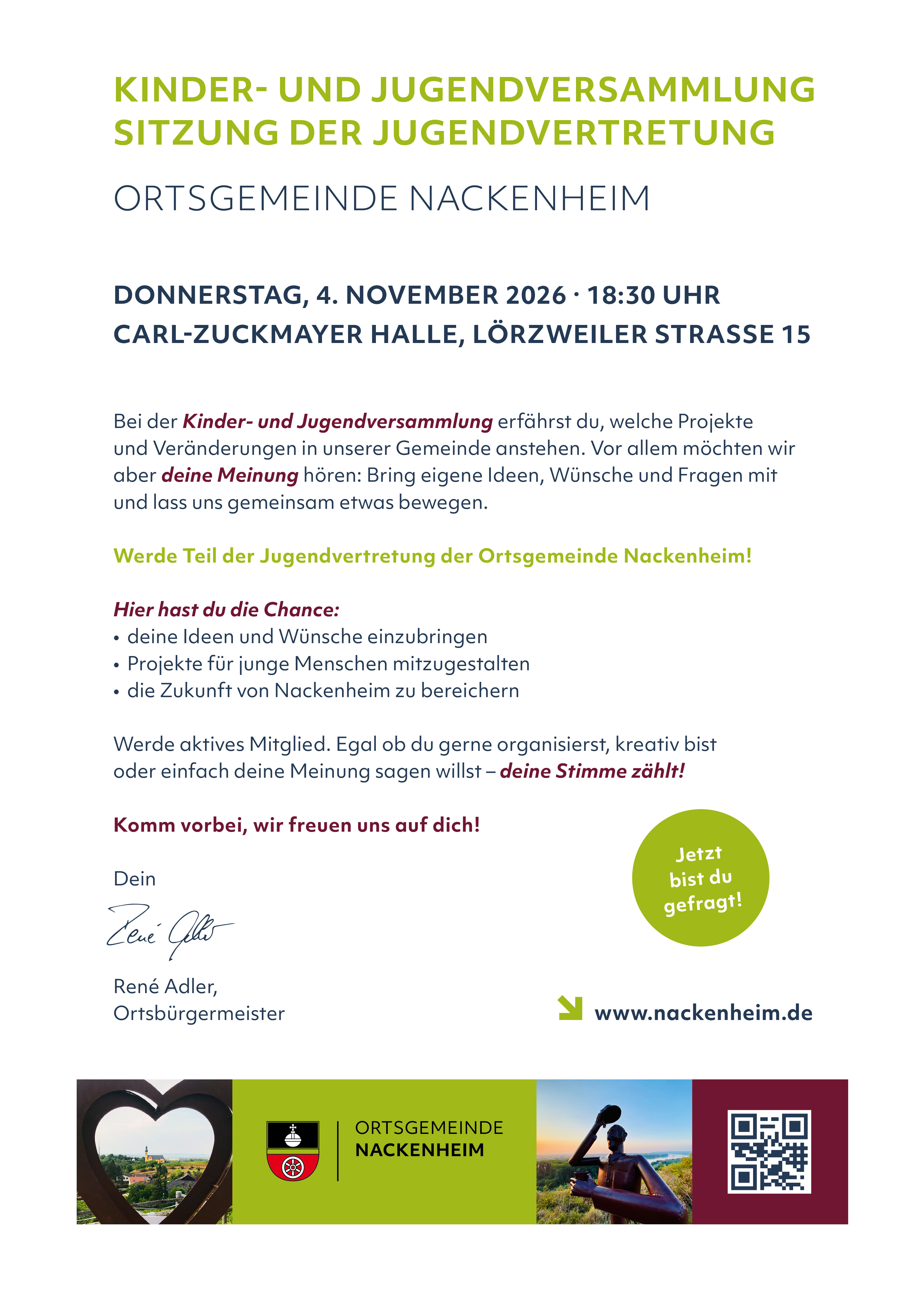 Kinder-und Jugendversammlung / Jugendparlament Quelle: OG Nackenheim 