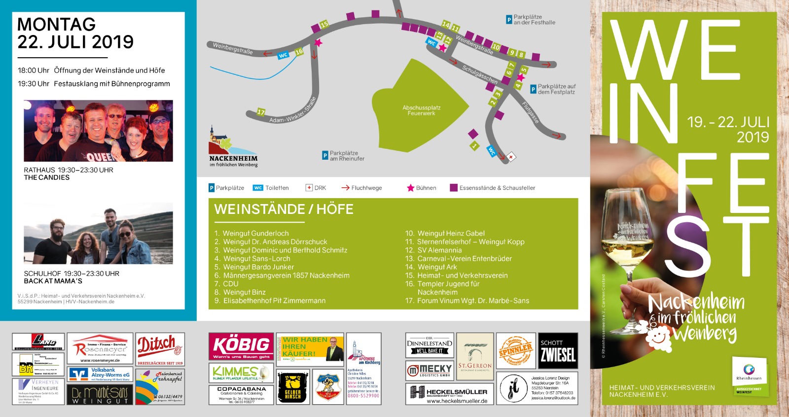 Flyer Seite 1 zu Weinfest Nackenheim 2019 HVV Quelle: Ortsgemeinde Nackenheim Flyer Seite 1 zu Weinfest Nackenheim 2019 HVV Quelle: Ortsgemeinde Nackenheim